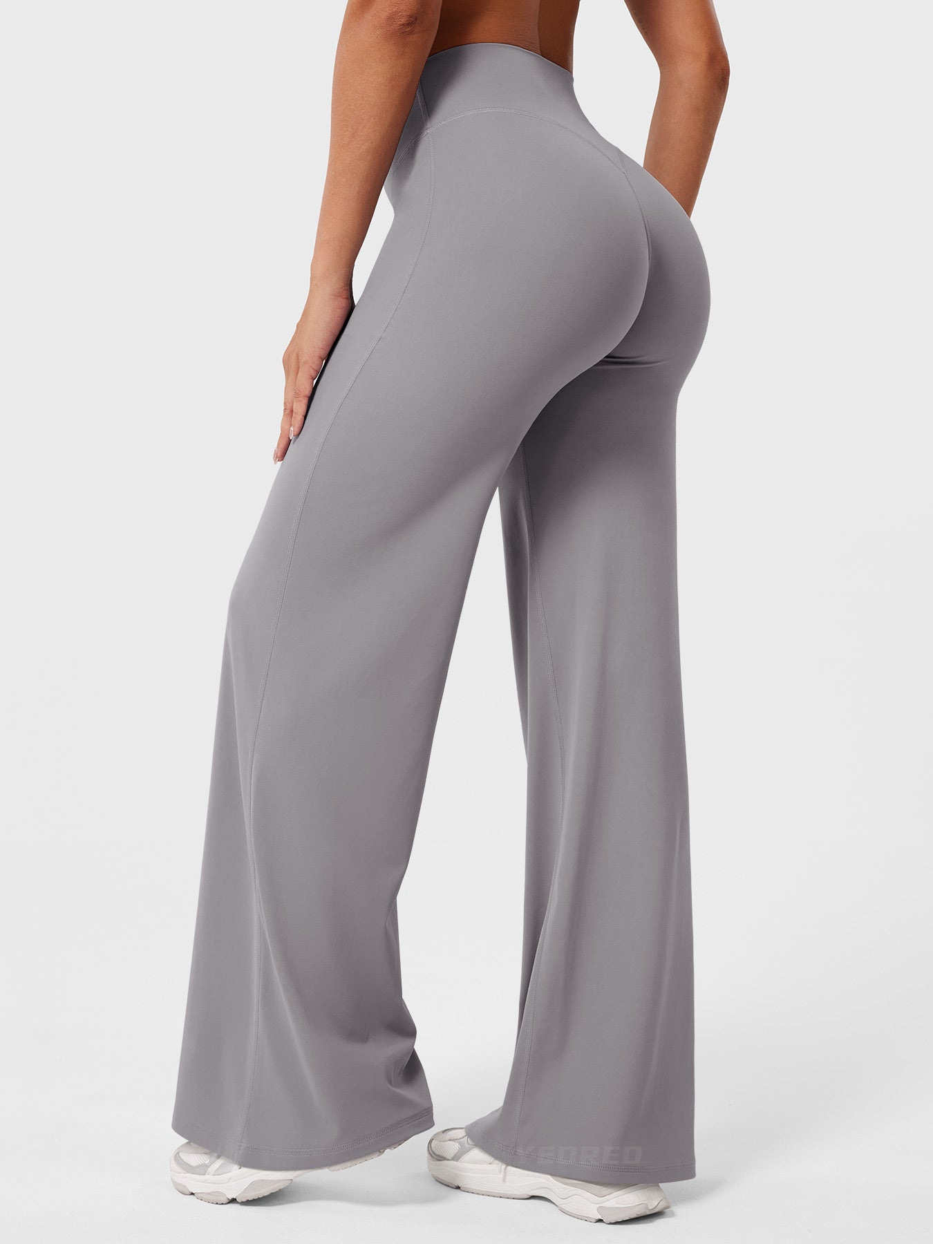 Women's Solid Summer High Waist Flared Wide Leg Pants