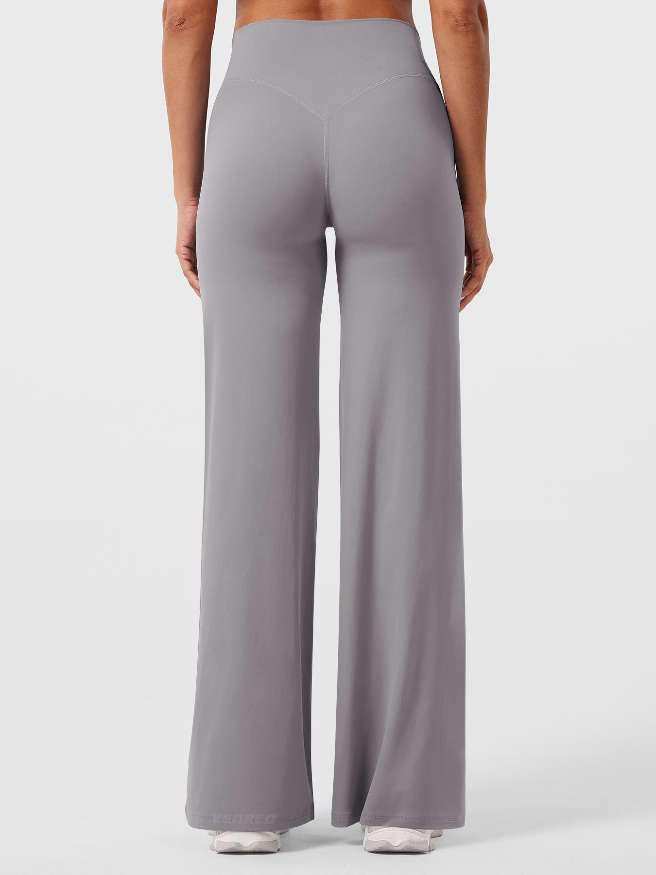 Women's Solid Summer High Waist Flared Wide Leg Pants