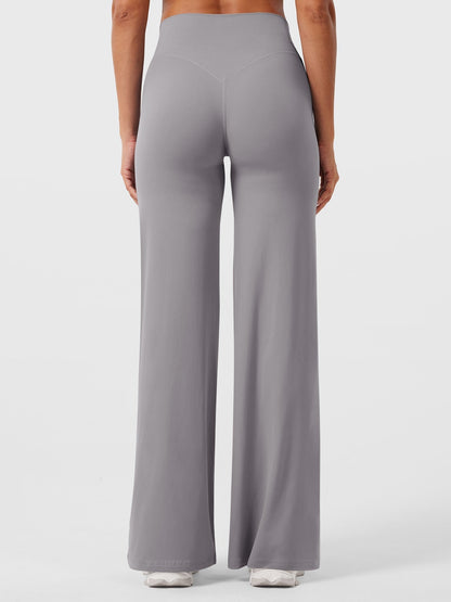 Women's Solid Summer High Waist Flared Wide Leg Pants
