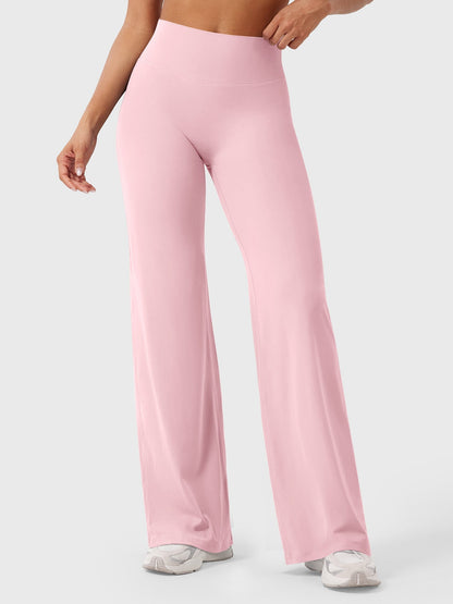 Women's Solid Summer High Waist Flared Wide Leg Pants