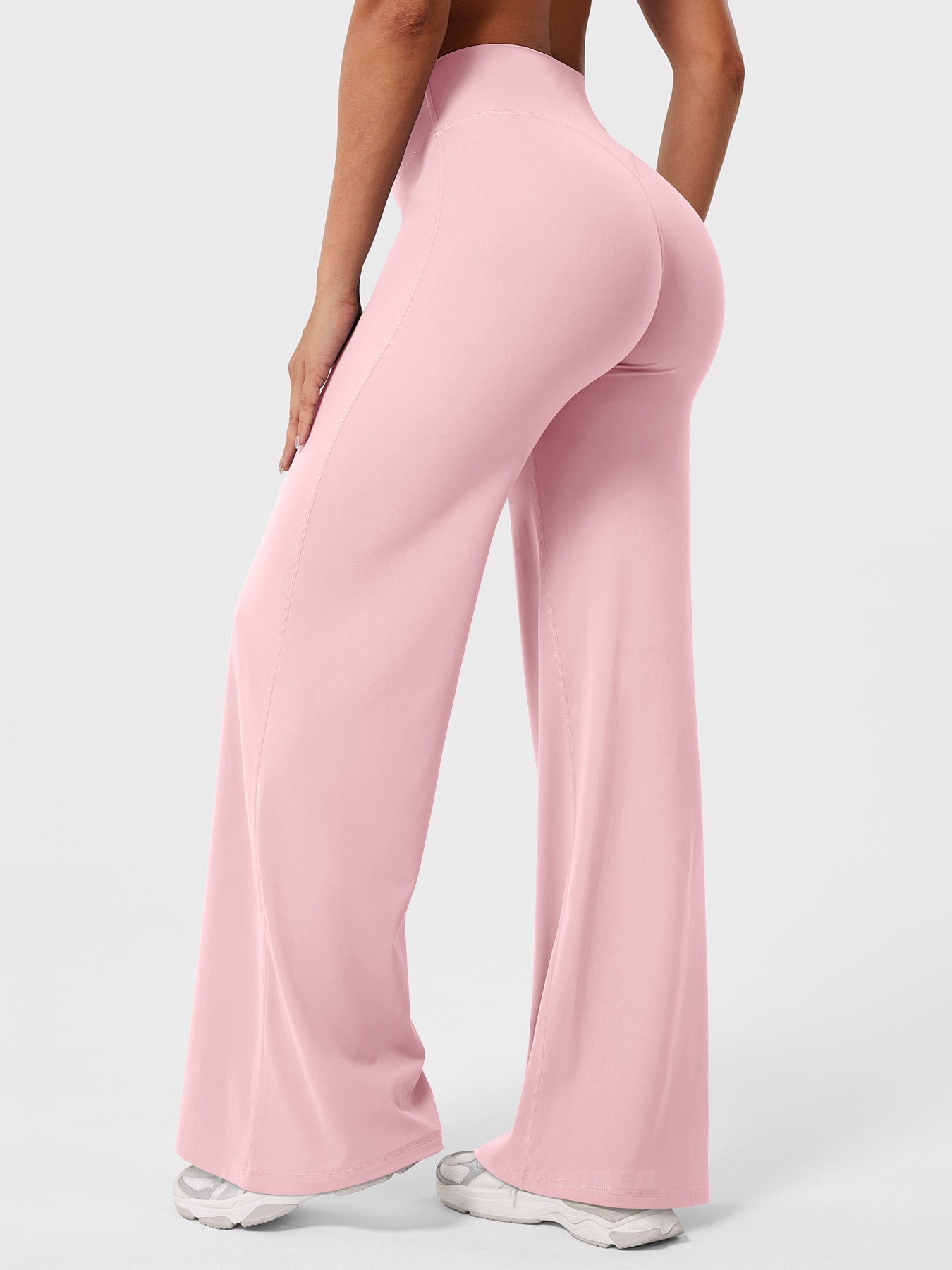 Women's Solid Summer High Waist Flared Wide Leg Pants