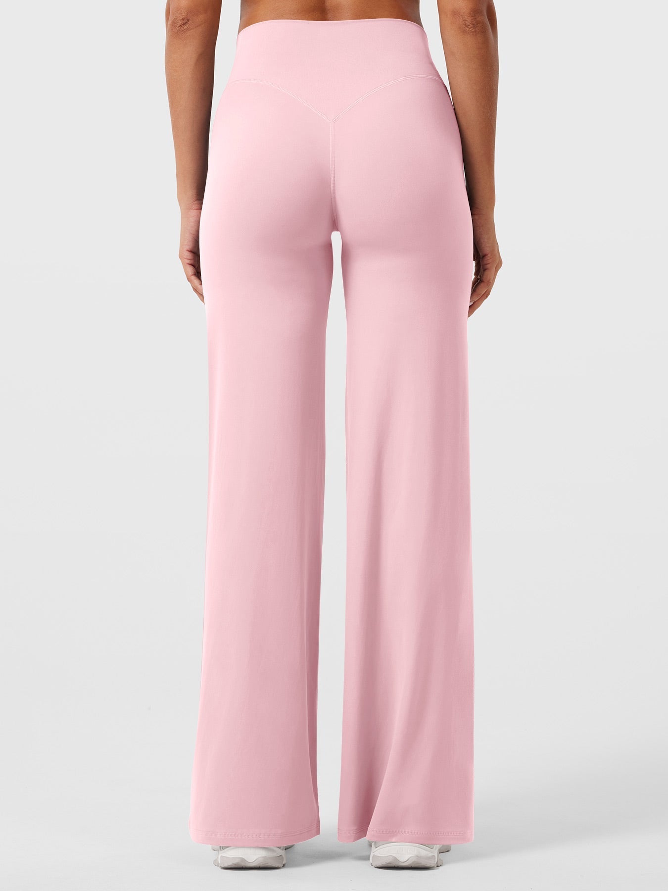 Women's Solid Summer High Waist Flared Wide Leg Pants