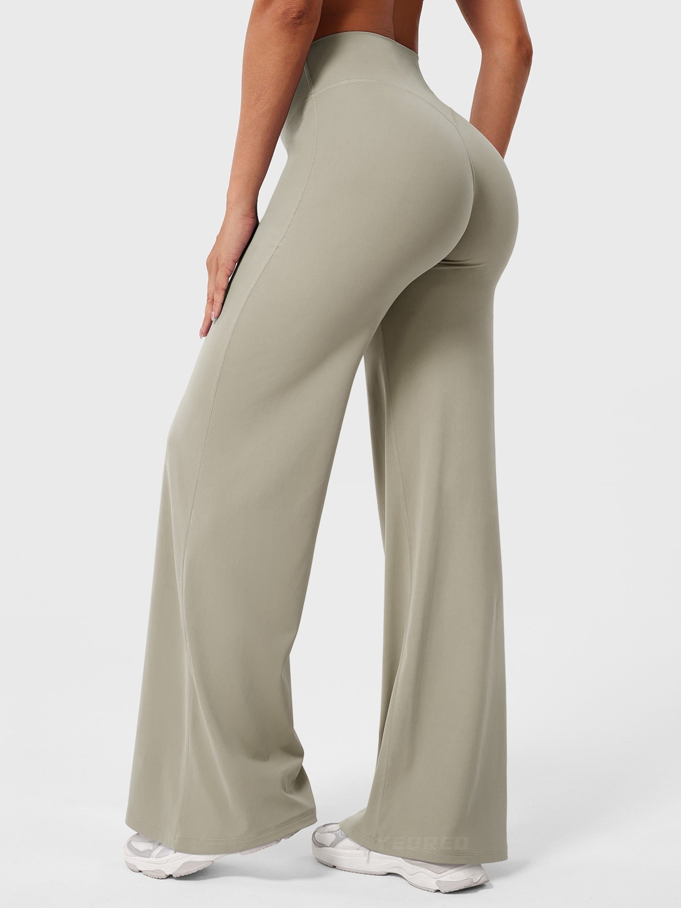 Women's Solid Summer High Waist Flared Wide Leg Pants
