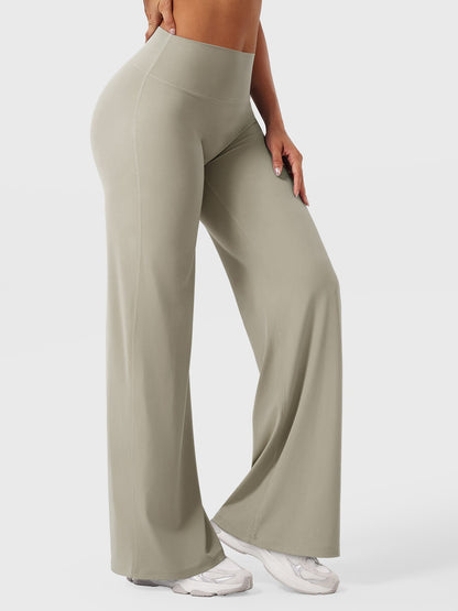 Women's Solid Summer High Waist Flared Wide Leg Pants