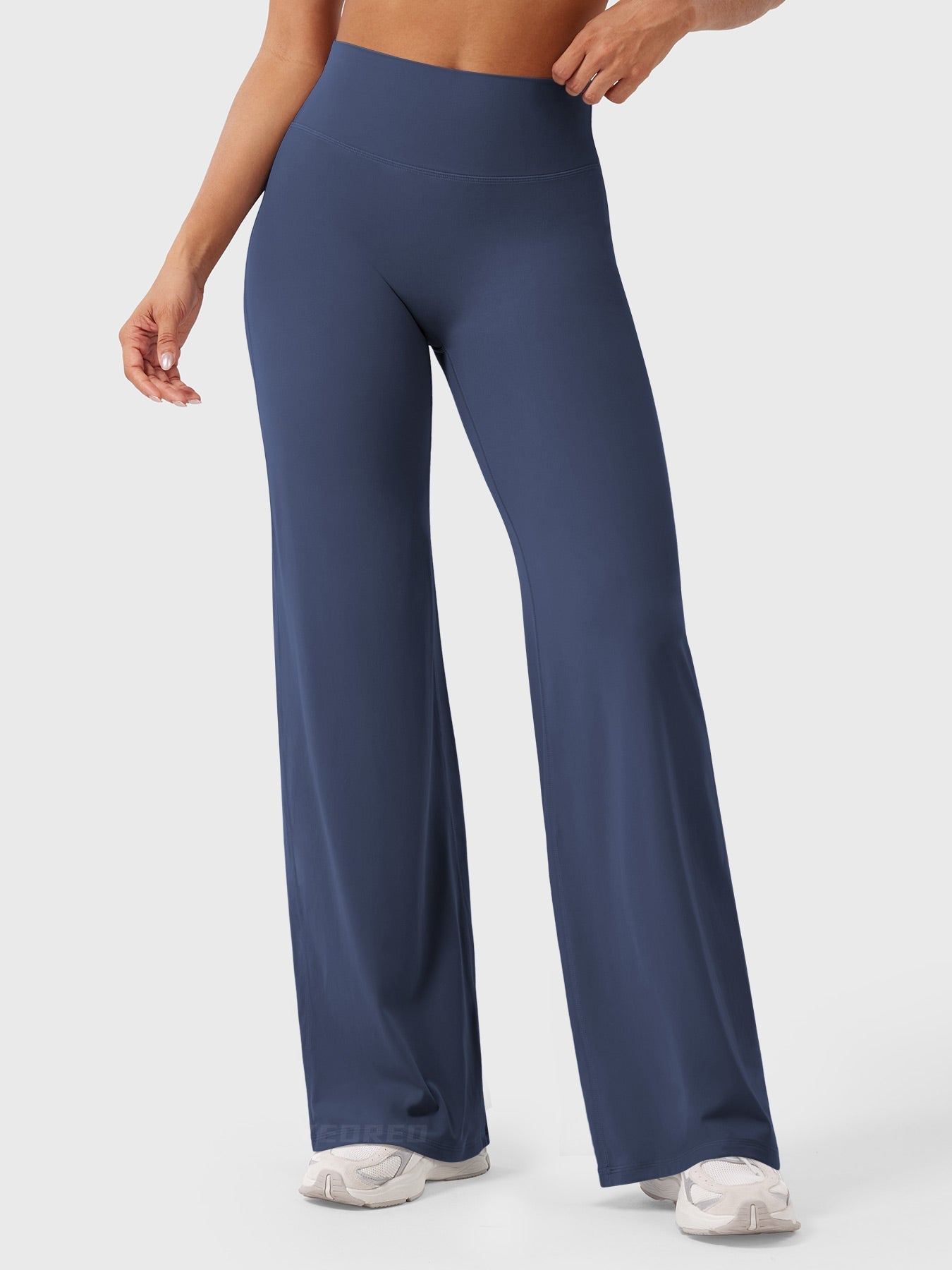 Women's Solid Summer High Waist Flared Wide Leg Pants