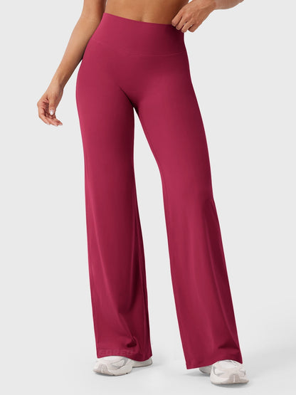Women's Solid Summer High Waist Flared Wide Leg Pants